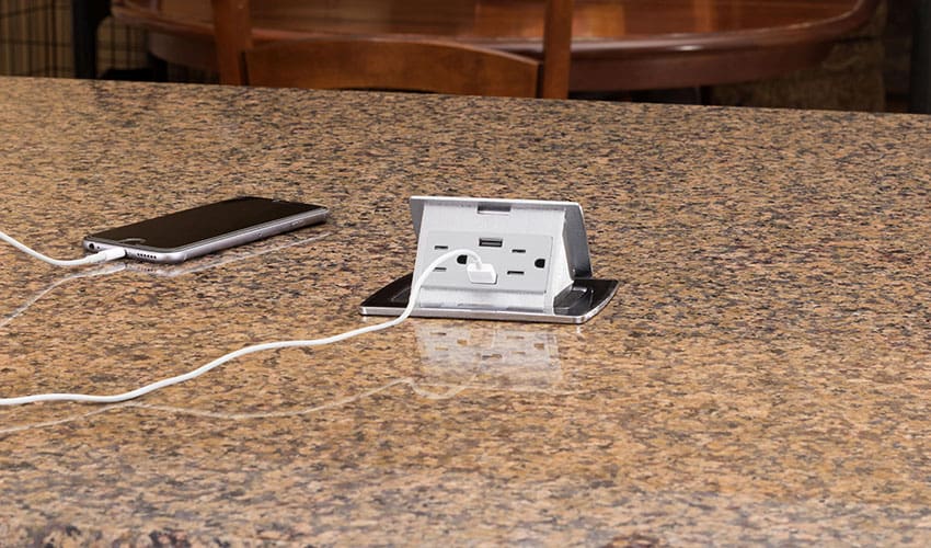 Kitchen Spill Proof Pop Up Receptacle Series Round Lew Electric